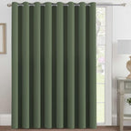 H.VERSAILTEX Blackout Patio Curtains 100 x 96 Inches for Sliding Door Extral Wide Blackout Curtain Panels Thermal Insulated Room Divider - Grommet Top, 8' Tall by 8.5' Wide - Bronze Green