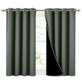 NICETOWN Dark Mallard 100% Blackout Curtains 45 inches Long, 2 Thick Layers Completely Blackout Window Treatment Thermal Insulated Lined Drapes for Small Window (1 Pair, 52 inches Width Each Panel)