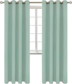 BGment Blackout Curtains - Grommet Thermal Insulated Room Darkening Bedroom and Living Room Curtains, Set of 2 Panels (52 x 84 Inch, Frosty Green)