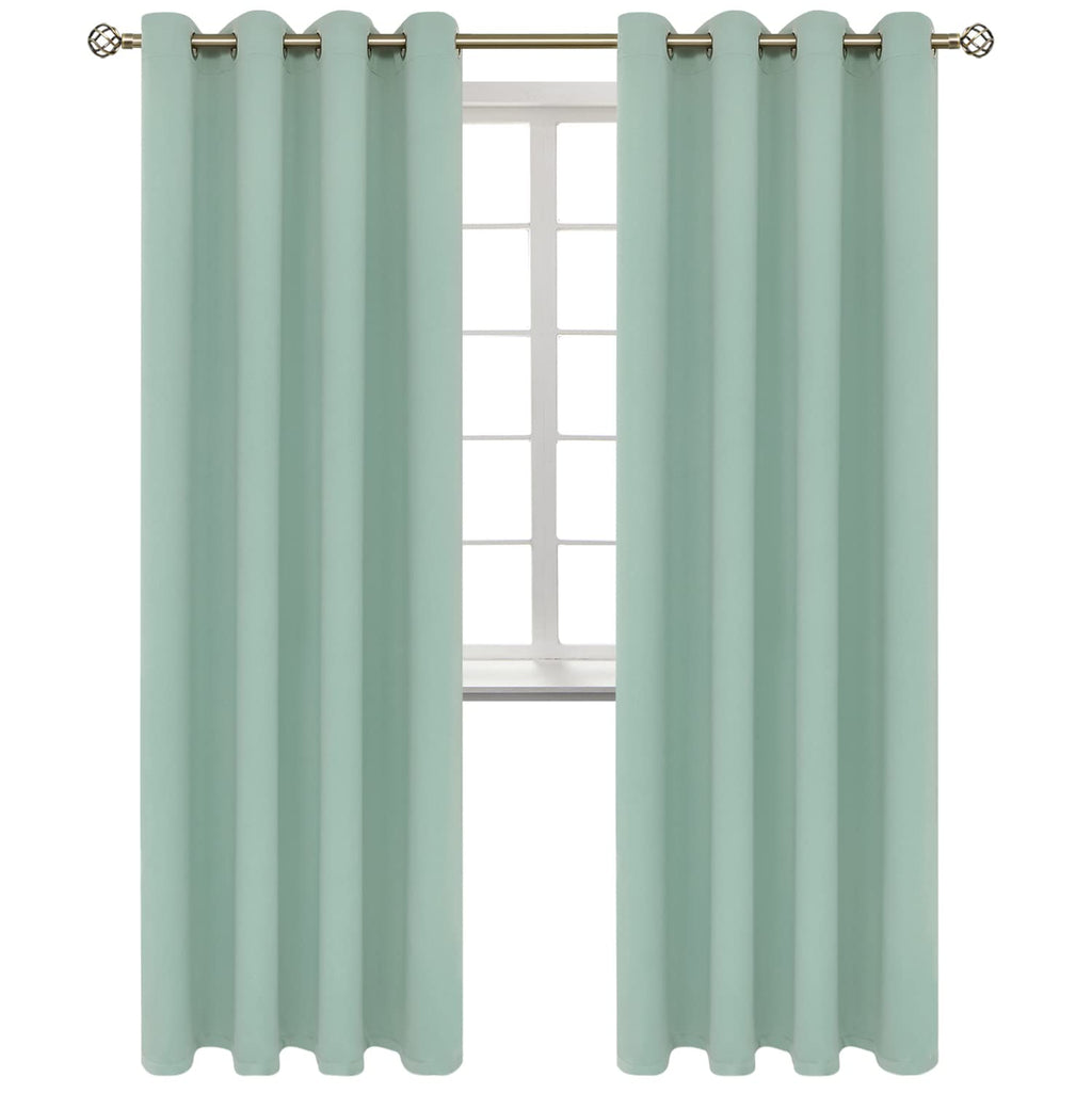 BGment Blackout Curtains - Grommet Thermal Insulated Room Darkening Bedroom and Living Room Curtains, Set of 2 Panels (52 x 84 Inch, Frosty Green)