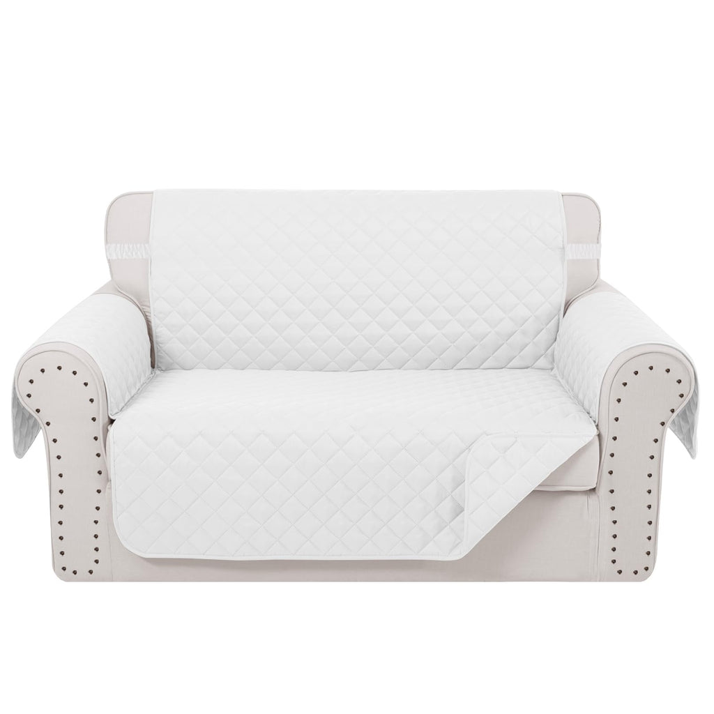 Luxshare Home Reversible 45" Small Loveseat Sofa Covers, White/White