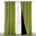NICETOWN 100% Blackout Curtains for Windows, Pack of 2, 52" W x 108" L, Fresh Green, Super Heavy-Duty Black Lined Total Darkness Drapes for Bedroom, Privacy Assured Window Treatment for Patio