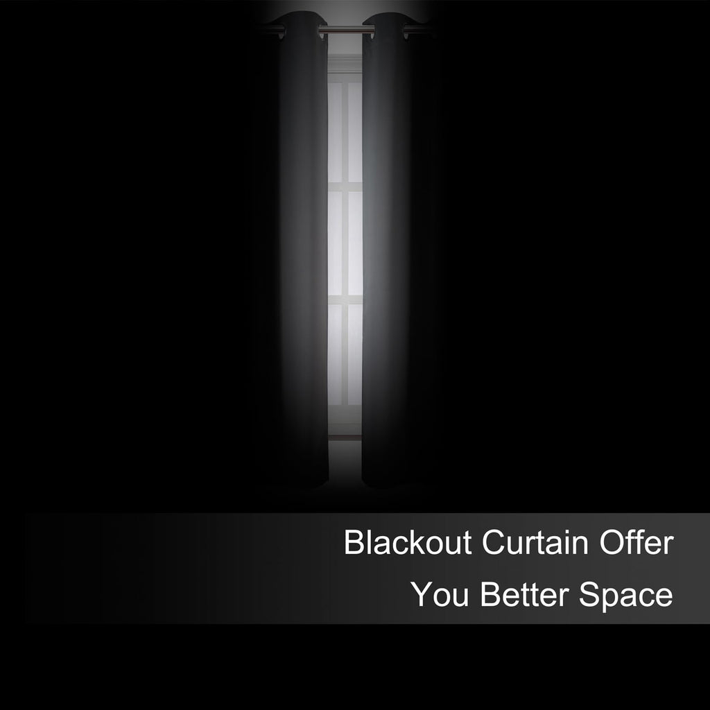 LEMOMO Blackout Curtains 66 x 72 Inch Long Frost Grey Curtains Set of 2 Panels Room Darkening Curtains for Bedroom and Living Room