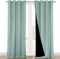 NICETOWN Aqua Blue 100% Blackout Curtains for Windows, Super Heavy-Duty Black Lined Total Darkness Drapes for Bedroom, Privacy Assured Window Treatment for Patio (2 PCs, 52 inches W x 108 inches L)