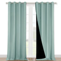NICETOWN Aqua Blue 100% Blackout Curtain Set, Thermal Insulated & Energy Efficiency Window Draperies for Guest Room, Full Shading Panels for Shift Worker and Light Sleepers, 52W x 120L, 2 PCs