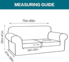 Turquoize 3 Piece Sofa Covers for 2 Cushion Couch Sofa Slipcover Soft Couch Cover for Dogs-Washable Sofa Furniture Cover with 2 Individual Cushion Covers, Feature Fabric (2 Cushion Sofa, Olive)