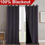 NICETOWN Full Shading Curtains for Windows, Greyish Purple, Pack of 2, 52" W x 95" L, Super Heavy-Duty Black Lined Blackout Curtains for Bedroom, Privacy Assured Window Treatment