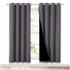 NICETOWN Grey Full Shade Curtain Panels, Pair of Energy Smart & Noise Blocking Out Blackout Drapes for Dining Room Window, Thermal Insulated Guest Room Lined Window Dressing(Gray, 52 x 72 inch)