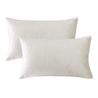 GIGIZAZA White Velvet 12x20 Lumbar Decorative Throw Pillow Covers Cases for Sofa Bed 2 Pack Soft Cushion Cover