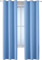 ChrisDowa Grommet Room Darkening Curtains for Bedroom and Living Room - 2 Panels Set Thermal Insulated Blackout Curtains (Sky Blue, 42W x 84L)