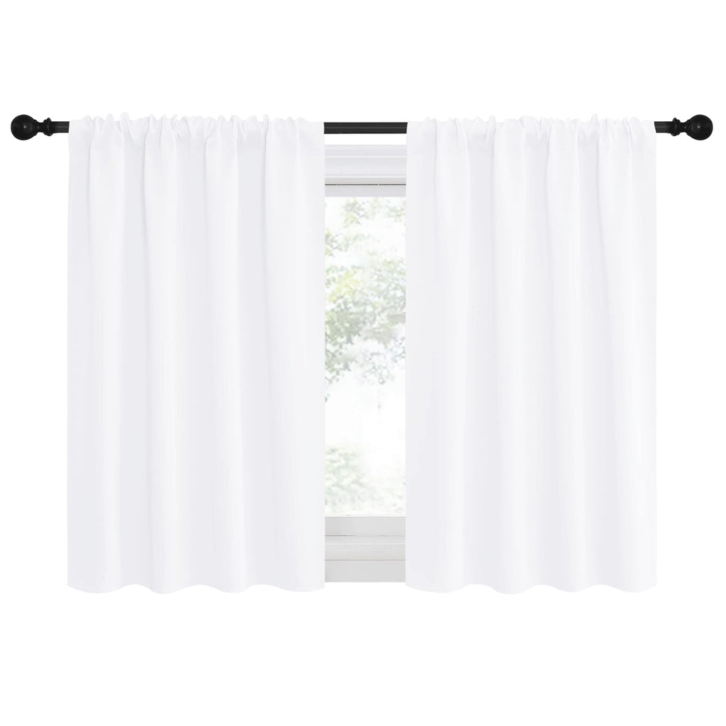 NICETOWN RV Curtains for Camper Windows, White Curtains for Kitchen, Home Decoration Light Filtering Drapes for Small Window (42 inches Wide by 36 inches Long, 1 Pair)