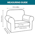 Turquoize 2 Piece Chair Covers Chair Slipcovers for Living Room Armchair Couch Cover Chair Sofa Cover with Individual Cushion Covers Furniture Cover for Chairs Feature Thick Fabric (Chair, Burgundy)
