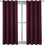 ChrisDowa Grommet Blackout Curtains for Bedroom and Living Room - 2 Panels Set Thermal Insulated Room Darkening Curtains (Burgundy Red, 52W x 45L)