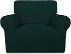 PureFit Super Stretch Chair Sofa Slipcover – Spandex Non Slip Soft Couch Sofa Cover, Washable Furniture Protector with Non Skid Foam and Elastic Bottom for Kids, Pets （Chair, Deep Teal）
