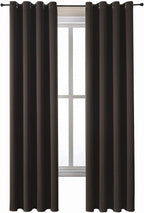 ChrisDowa Grommet Blackout Curtains for Bedroom and Living Room - 2 Panels Set Thermal Insulated Room Darkening Curtains (Brown, 52W x 84L )
