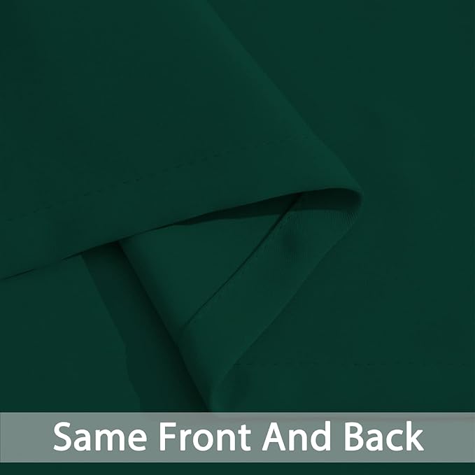 Yakamok Dark Green Blackout Curtains for Bedroom, Room Darkening Thermal Insulated Grommet Window Curtains, Light Blocking Blackout Drapes for Living Room,38Wx63L inch,2 Panels