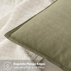 MIULEE Neutral Green Linen Pillow Covers Pack of 4 Decorative Natural Solid Throw Pillow Covers Accent Boho Farmhouse Couch Pillowcases Modern Spring Home Decor for Living Room Bed Sofa 18x18 Inch