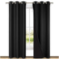 NICETOWN Room Warming Blackout Curtains 80 inches Long, Full Light Blocking Drapes with Black Liner for Nursery, Thermal Insulated Draperies for Hall, Villa (Black, 2 Pieces, 42" Wide Each Panel)