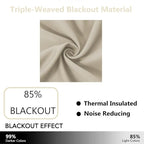 LEMOMO Light Beige Blackout Curtains 52 x 84 Inch Long Beige Curtains Set of 2 Panels Room Darkening Curtains for Living Room