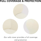 PureFit Super Stretch Sofa Slipcover – Spandex Non Slip Soft Couch Sofa Cover, Washable Furniture Protector with Non Skid Foam and Elastic Bottom for Kids, Pets (Oversized, Ivory)