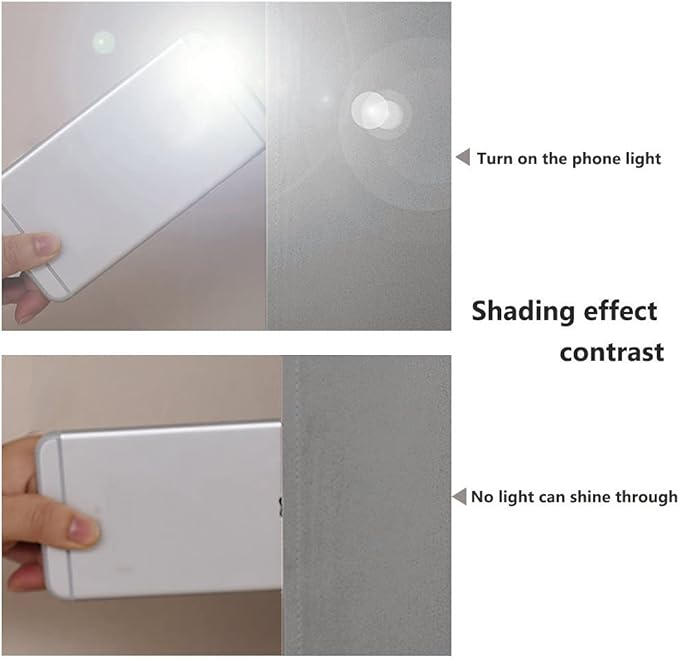 NICETOWN 100% Blackout Blinds, Set of 2, 46" x 102", Silver Grey, Laundry Room Decor Window Treatment Curtains for Large Patio Sliding Door, Thermal Insulated Curtains for Bedroom