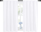 NICETOWN Window Curtain Panels - Semi Blackout Rod Pocket Curtain Set for Bedroom (White, 2 Panels, 42 by 48)