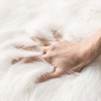 MIULEE Fluffy Area Rug 2x3 ft Faux Fur Sheepskin Rug for Bedroom White