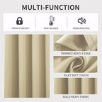 Joydeco Blackout Curtains for Bedroom 90 inch Long 2 Panels, Thermal Insulated Room Darkening Curtains with Grommets, Soft Window Drapes for Living Room (W52 x L90 Inch, Beige)