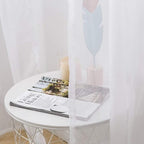 MIULEE 2 Panels Solid Color White Sheer Window Curtains Elegant Window Voile Panels/Drapes/Treatment for Bedroom Living Room (54 X 112 Inches White)