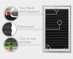 Redi Shade No Tools Original Blackout Pleated Paper Shade Black, 36" W x 72" L, 6 Pack