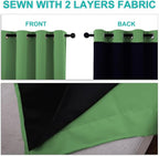 NICETOWN 100% Blackout Curtains for Windows, Pack of 2, Forest Green, 52" W x 120" L, Super Heavy-Duty Black Lined Total Darkness Drapes for Bedroom, Privacy Assured Window Treatment for Patio