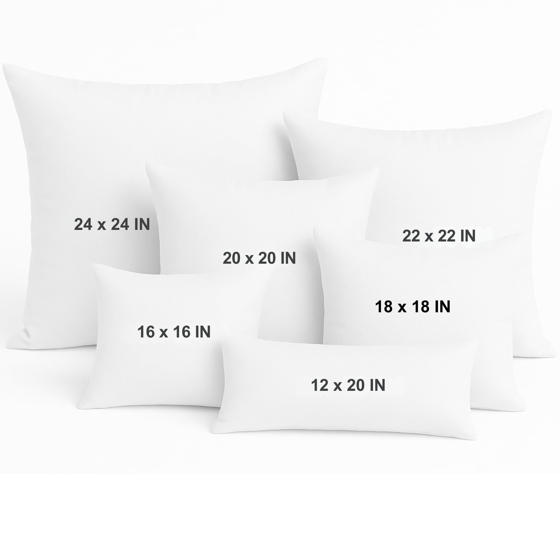 LANE LINEN Throw Pillow Insert - Pack of 2 16x16 Pillow Inserts for Decorative Pillow Covers, Throw Pillows Insert for Couch - White