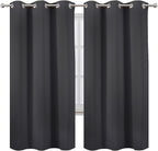 LEMOMO Dark Grey Thermal Blackout Curtains/42 x 72 Inch/Set of 2 Panels Room Darkening Curtains for Bedroom
