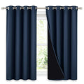 NICETOWN 100% Blackout Curtains with Black Liners, Thermal Insulated 2-Layer Lined Drapes, Energy Efficiency Small Window Draperies for Dining Room (Navy Blue, 2 Panels, 52 inches W by 54 inches L)