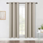 NICETOWN Modern Blackout Curtains Noise Reducing, Thermal Insulated and Privacy Room Darkening Drape Panels for Boy's Guest Room Door Window (Natural, 2 Panels, W42 x L72 -Inch)