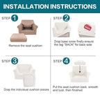 Turquoize 2 Piece Chair Covers Armchair Slipcovers for Living Room Armchair Sofa Cover with Individual Cushion Covers Feature Jacquard Fabric (Chair, Porcelain)