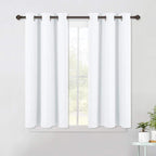 NICETOWN Window Draperies Curtains Panels - Blocking Out 50% Sunlight Curtains, Grommet Top Small Window Drapes for Bedroom (2 Panels, 42 by 45, White)