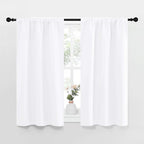 NICETOWN White Curtains for Kitchen Window, Home Decoration Light Filtering Curtains & Drapes for Small Window (34 in x 45 in (W x L), 1 Pair)