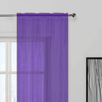 SpaceDresser Sheer Voile Window Treatment Rod Pocket Curtain Panels for Kitchen Bedroom Living Room Drapes Sunlight Filtering Privacy Semi Home Decor Assorted (Purple, 52 W x 63 L)