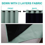 NICETOWN 100% Blackout Curtains 84 inches Long, Seafoam Green, 52 inches Wide, Pair of Energy Smart & Noise Blocking Out Drapes for Baby Room Window, Thermal Insulated Guest Room Lined Window Dressing