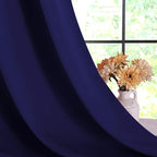NICETOWN Bedroom Curtains Blackout Drapery Panels, 2 Panels, 70 x 72 inches, Royal Blue, Three Pass Microfiber Thermal Insulated Solid Ring Top Blackout Window Curtains/Drapes