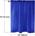 SpaceDresser Basic Rod Pocket Sheer Voile Window Curtain Panels Blue Sapphire 1 Pair 2 Panels 26 Width 30 Inch Long for Kitchen Bedroom Children Living Room Yard（Blue Sapphire，26Wx 30L）