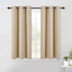 NICETOWN Room Darkening Curtain Panels for Living Room, Thermal Insulated Grommet Room Darkening Draperies/Drapes for Window (Biscotti Beige, 2 Panels, W42 x L45 -Inch)