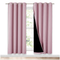 NICETOWN 100% Blackout Window Panel Curtains, Full Light Blocking Drapes with Black Liner for Nursery, 72 inches Drop Thermal Insulated Draperies (Lavender Pink, 2 Pieces, 52 inches Wide Per Panel)