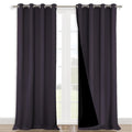 NICETOWN Full Shading Curtains for Windows, Greyish Purple, Pack of 2, 52" W x 95" L, Super Heavy-Duty Black Lined Blackout Curtains for Bedroom, Privacy Assured Window Treatment