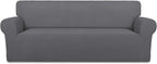 PureFit Super Stretch Sofa Slipcover – Spandex Non Slip Soft Couch Sofa Cover, Washable Furniture Protector with Non Skid Foam and Elastic Bottom for Kids, Pets （Sofa, Gray ）