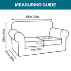 Turquoize 3 Piece Sofa Covers for 2 Cushion Couch Sofa Slipcover Soft Couch Cover for Dogs-Washable Sofa Furniture Cover with 2 Individual Cushion Covers, Jacquard Fabric (Loveseat, Porcelain White)