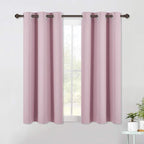 NICETOWN Blackout Curtains & Drapes for Bedroom, Baby Pink, W34 x L48, Set of 2, Triple Weave Grommet Top Thermal Insulated Light Blocking Panels for Bathroom/Living Room
