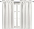 DWCN Blackout Curtains Thermal Insulated, Energy Saving & Noise Reducing Bedroom and Living Room Curtains, Ivory, W 42x L 54 Inch, Set of 2 Rod Pocket Curtain Panels