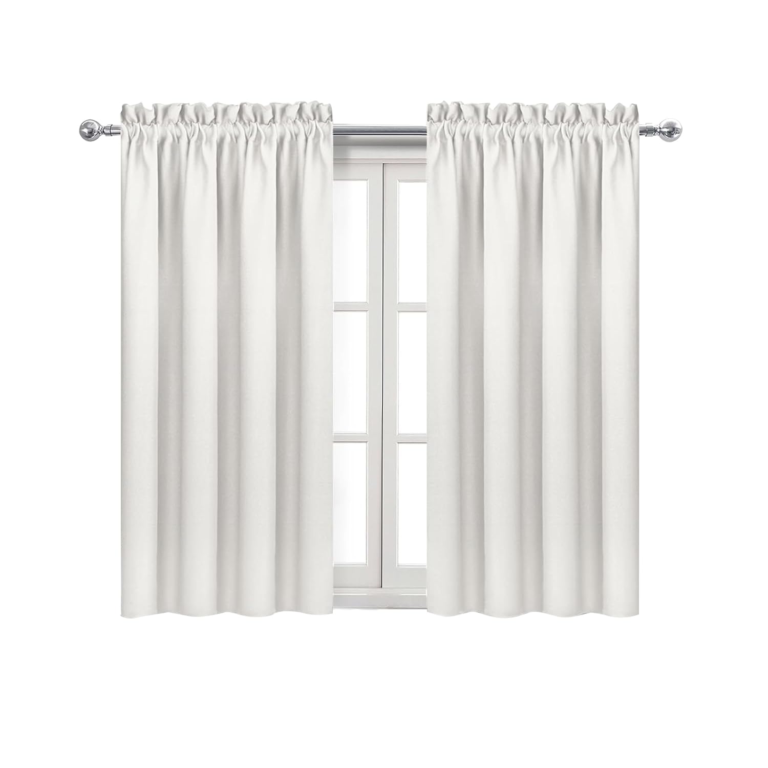 DWCN Blackout Curtains for Bedroom Living Room 52 x 54 Inch Long Ivory